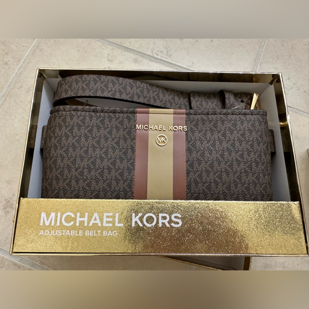 MK brown adjustable belt bag